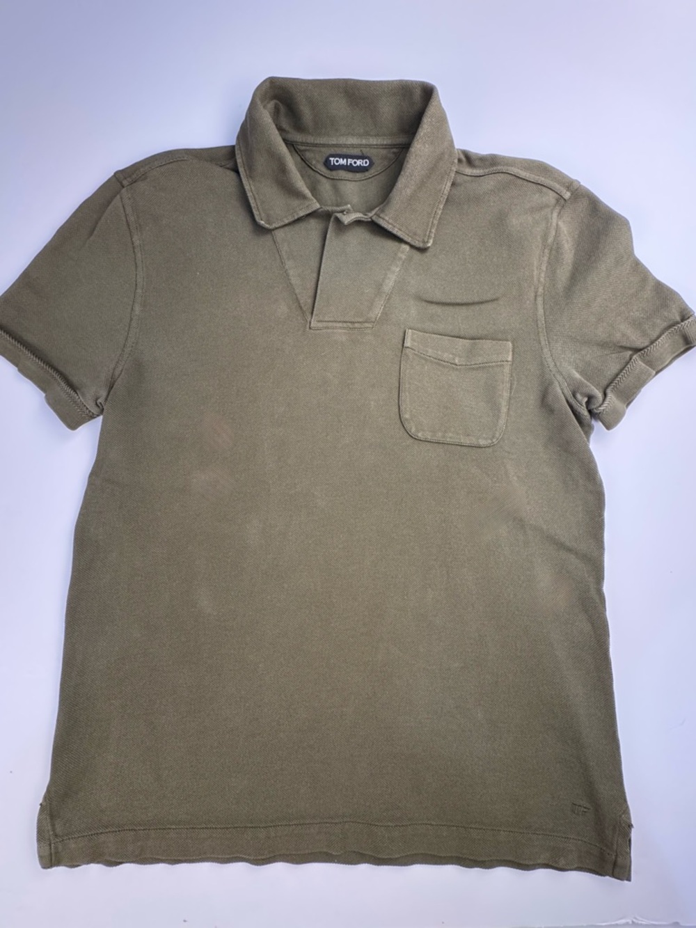 Tom Ford Olive Polo with Patch Pocket size 50 / medium 100% cotton